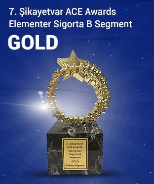 7. Şikayetvar ACE Awards Sigorta B Segment GOLD ödülü